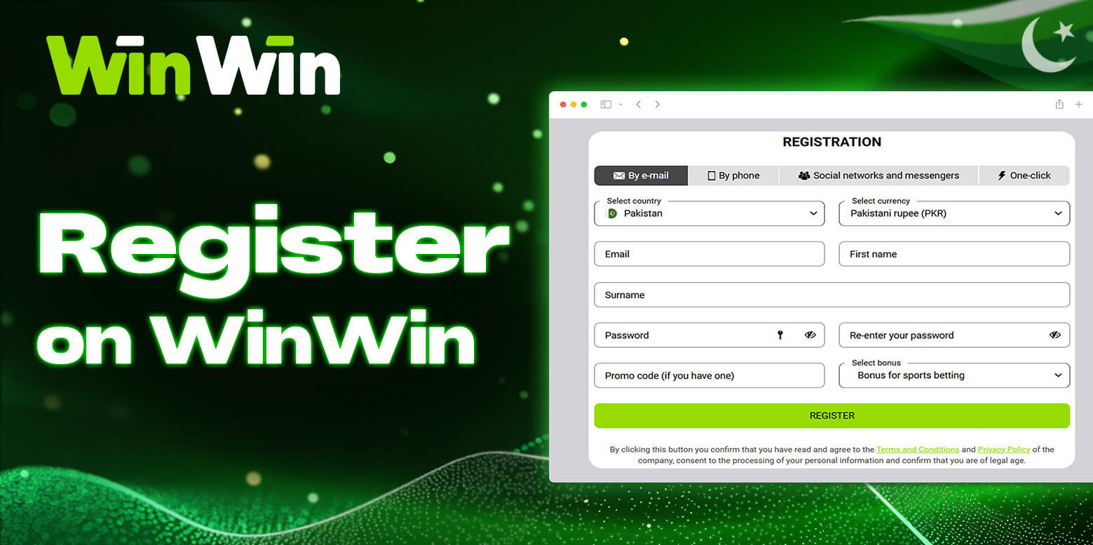WinWin Pakistan registration form screenshot